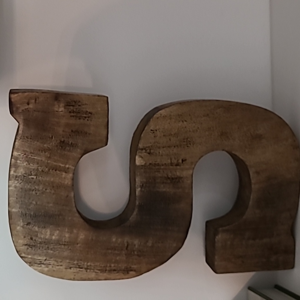Wooden letter S